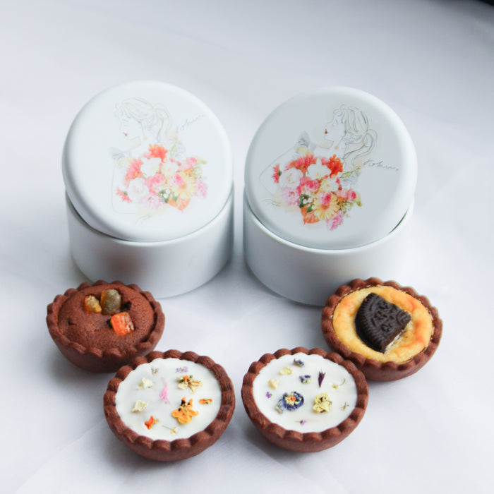 <ミニ缶2個セット>贈り物に最適　小さなお花のタルト～ roku。